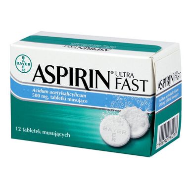 Aspirin Ultra Fast 500 mg, 12 tabletek musujących