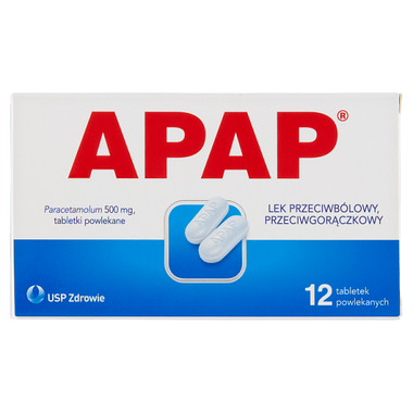 Apap 500 mg, 12 tabletek powlekanych